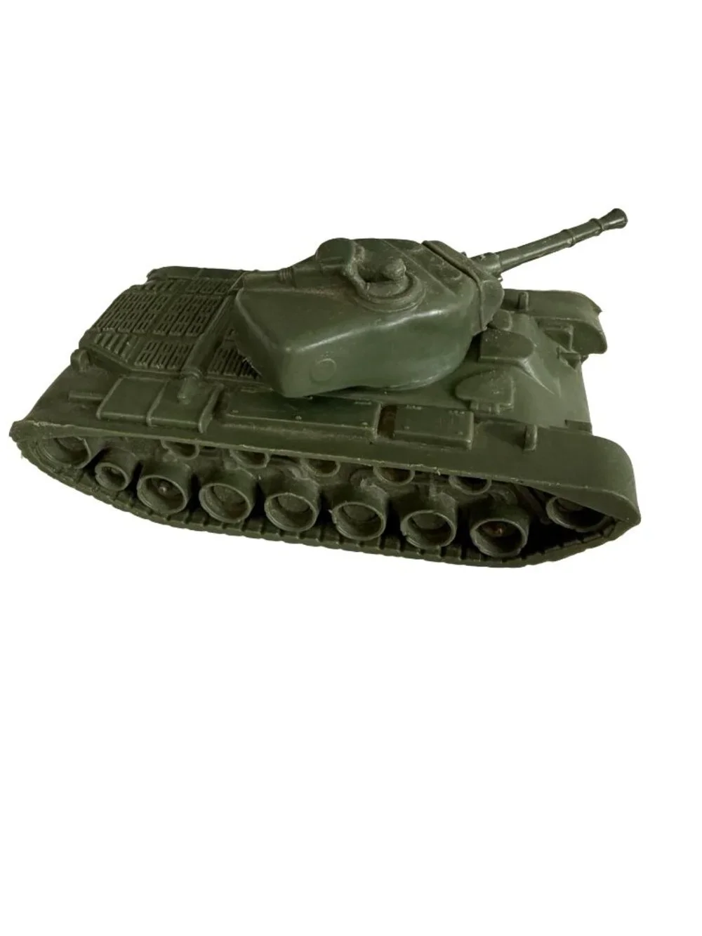 Vintage Auburn Military Tank Toy Olive Drab Green Plastic Made in USA 1950s
